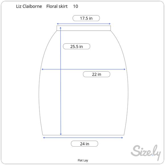 Vintage Liz Claiborne Skirt Linen Cotton Front Button Floral Pattern Sz 10 - Picture 7 of 7
